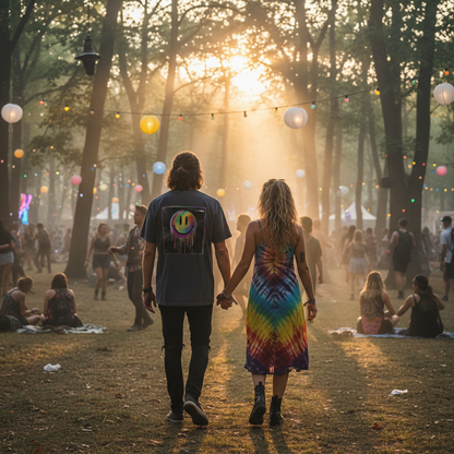 Oversize Shirt - Smiley, Black - Backprint